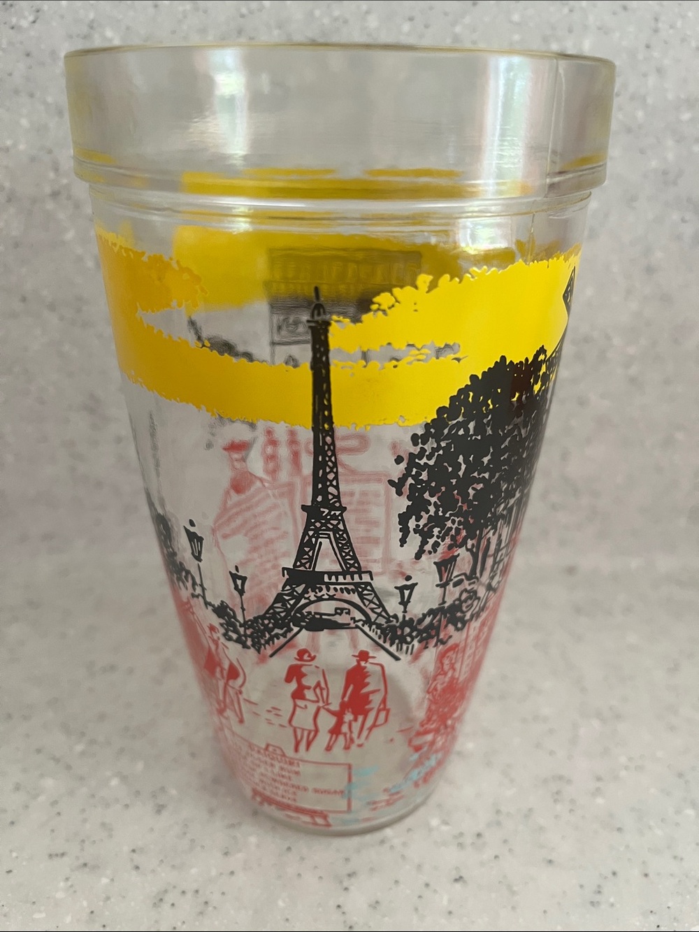 Vtg Parisian Paris Street Scene Cocktail Shaker Glass Only Eiffel Tower Recipes